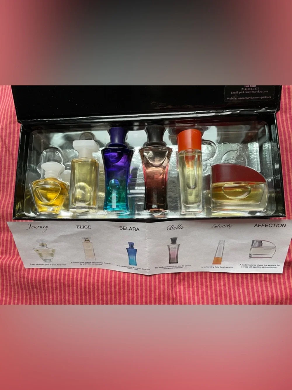 Mary Kay Miniature Perfume Set with Multi-Color Bottles 6 mini fragrances NWB - Picture 6 of 6